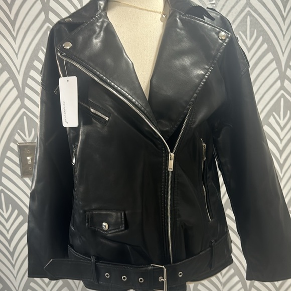 NWT Ly Varey Lin faux leather moto jacket - Picture 1 of 10